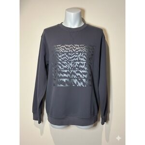 Lululemon Crew Neck Sweatshirt Graphic Print Long Sleeve Charcoal Women's Size 6